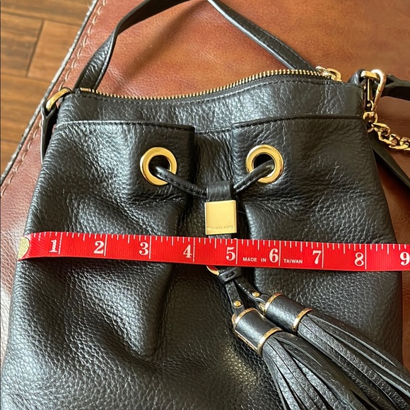 Michael Kors Black and Gold Crossbody Bag with Tassels - Picture 5 of 6